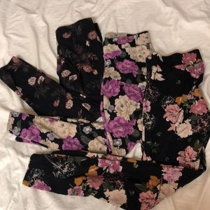 3 flower printed Leggins
